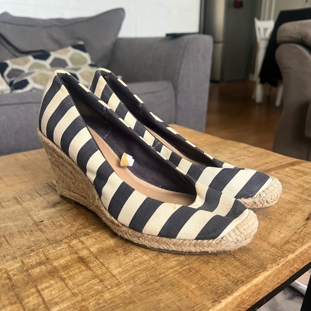 Merona Striped Wedge Heel Sandals Sz 6